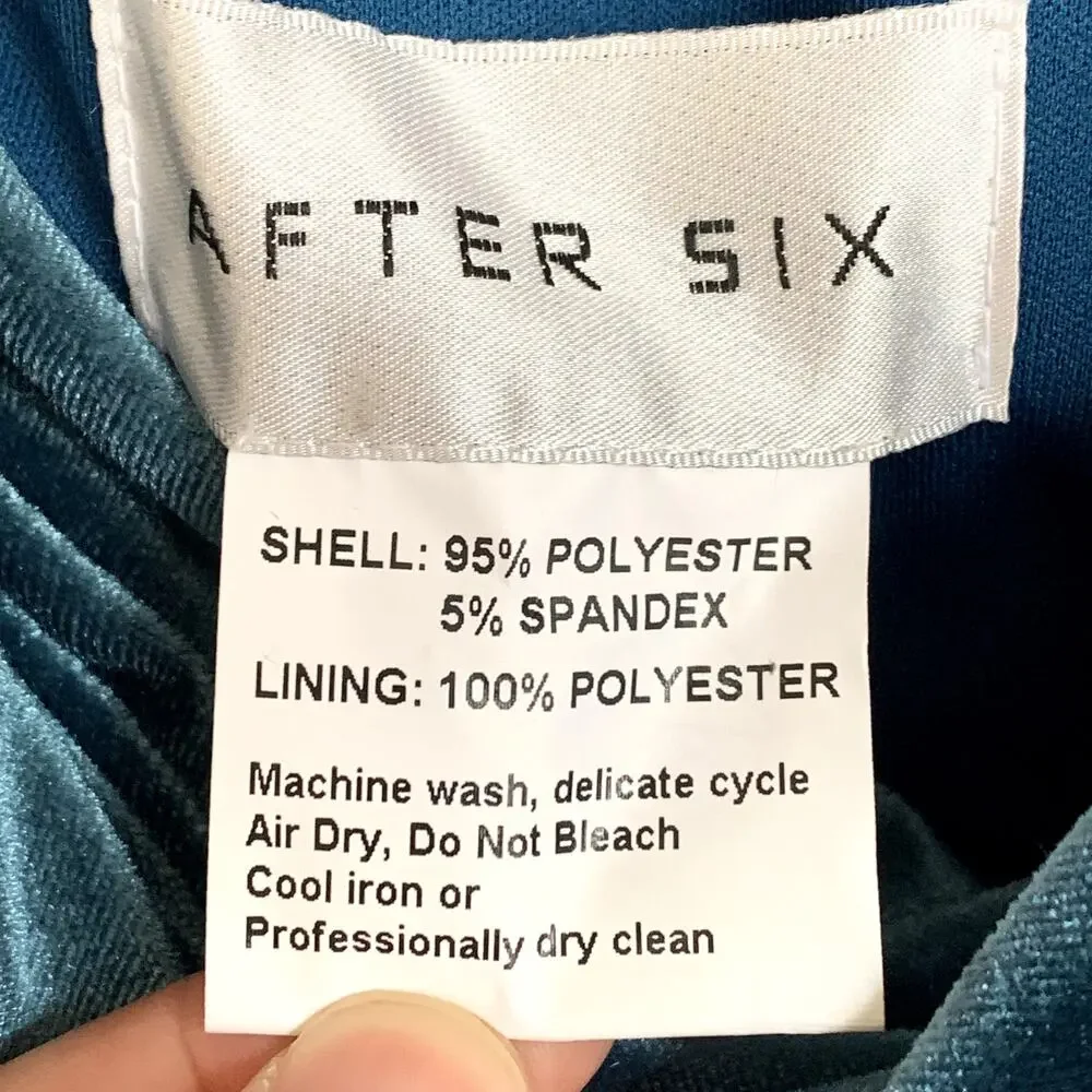 NWT After Six Cowl Neck Velvet Maxi Dress in Dutch Blue‎